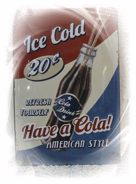 Blechschild Cola