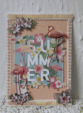 Karte Summer Flamingos