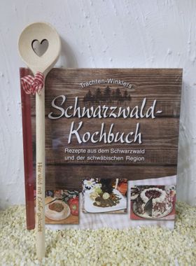Kochbuch mit Kochlöffel - Hier wird mit Liebe gekocht