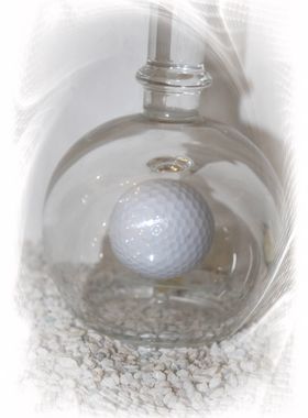 Edelglasflasche "Golfball" neutral