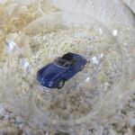 GLF1014 Edelglasflasche "Oldtimer" Porsche 356 Cabrio blau