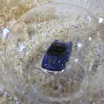 GLF1014 Edelglasflasche "Oldtimer" Porsche 356 Cabrio blau