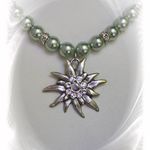 136155 Edelweiß-Kette "Verena" lindgrün
