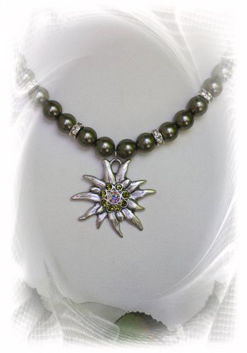 137318 Edelweiß-Kette "Verena" olivgrün