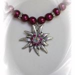 137316 Edelweiß-Ketten "Verena" weinrot