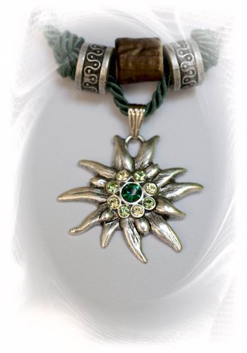 137656 Edelwei&szlig;kette "Andrea" gr&uuml;n