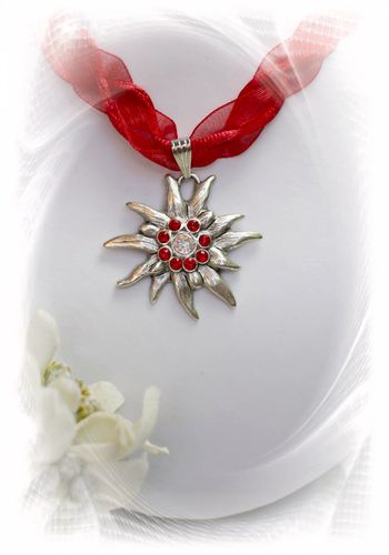 137694 Edelweißkette "Illona" rot