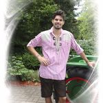 136584 Fetziges Trachtenhemd "Bayern" brombeer