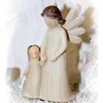 136666 Angelino Schutzengel mit Kind und Teddy