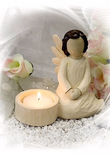 136678 Angelino Schutzengel mit Teelicht
