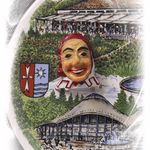 140469 Gußkachel mit Porzellan Motiv "Bad Dürheim" mit Salzgeist