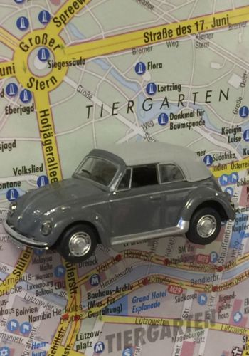 139618 Magnet "Oldtimer" VW Käfer mit Hard-Top grau