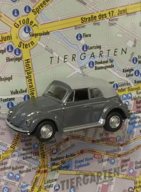 Magnet "Oldtimer" VW Käfer mit Hard-Top grau