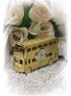 Miniaturuhr "Doppeldeckerbus"