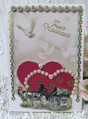 Hochzeitskarte mit Kutsche