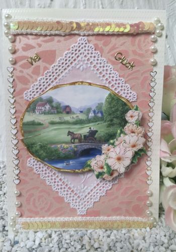 170100 Hochzeitskarte Blumen und Kutsche