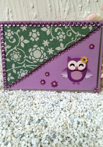 170103 Edelkarte mit Eule und Babyeule
