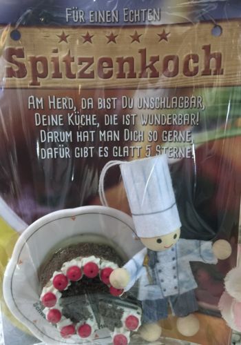 180022 Püpple "Spitzenkoch" mit Schwarzwälder Kirschtorte