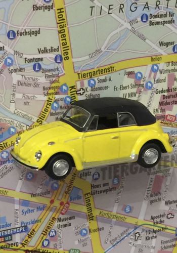 400082 Magnet "Oldtimer" VW Käfer mit Hard-Top gelb
