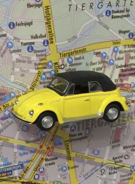 Magnet "Oldtimer" VW Käfer mit Hard-Top gelb