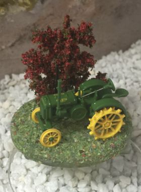 Diorama John Deere-Oldtimer-Traktor