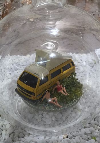 140909 Glasflaschen "Camping" mit VW Campingbus