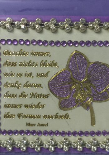 162000 Karte mit Spruch und Blume lila