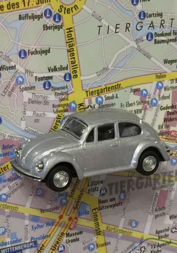 01099 Magnet "Oldtimer" VW Käfer silber