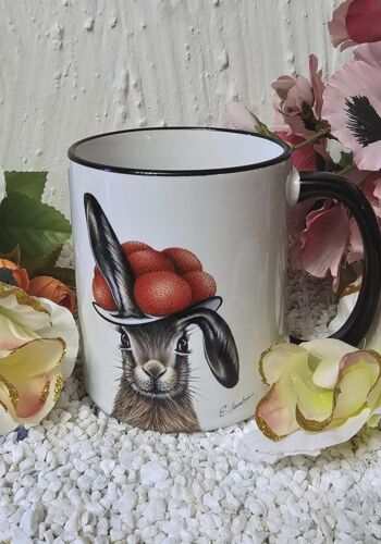 ST112 Schwarzwaldtasse "Hase " schwarzer Rand