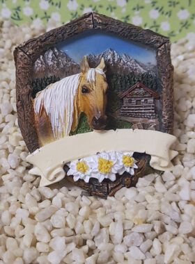 Magnet Schwarzwald mit Pferd Haflinger