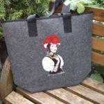 FT1000 Filztasche Schwarzwald doppelt Hirsch und Schwarzwälderin