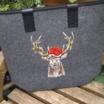FT1000 Filztasche Schwarzwald doppelt Hirsch und Schwarzwälderin
