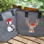 FT1000 Filztasche Schwarzwald doppelt Hirsch und Schwarzwälderin