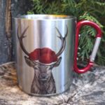 TH10012 Edelstahltasse Thermo Schwarzwald Hirsch mit Bollenhut