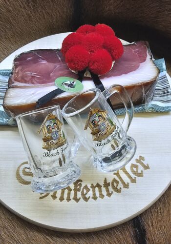 SPV1002 Schinken Teller Schinkenspeck, Gläser, Bollenhut