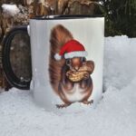 St132 Weihnachts -Eichhörnchen innen und Henkel schwarz