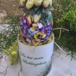 OST1005 Hasentasse mit edlem Deko-Osterei blautöne