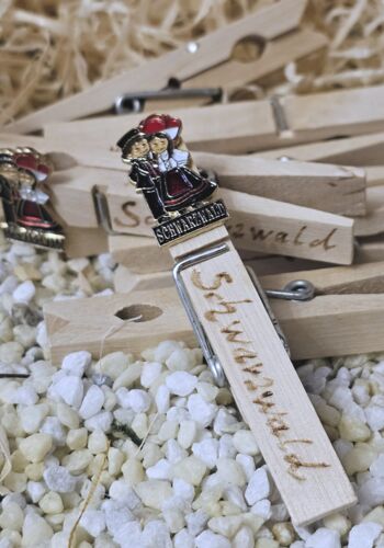 KLM1015 Klammer mit Schwarzwaldpaar quer