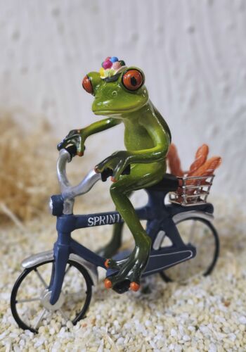 GLF2006 Glücksfrosch Bäcker mit Fahrrad