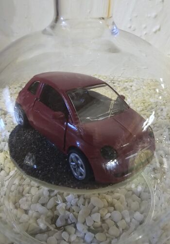 GLF1055 Edelglasflasche mit Fiat 500