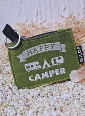 Schlüsselmäppchen Happy Camper grün