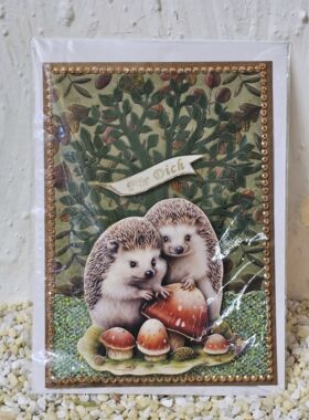Designerkarte mit Igel 1