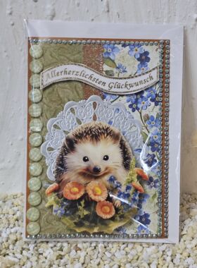 Designerkarte mit Igel 3