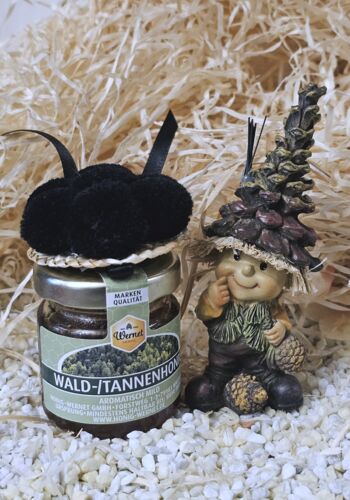 HW1002 Honig Wichtel Alois mit Waldhonig und Bollenhut schwarz