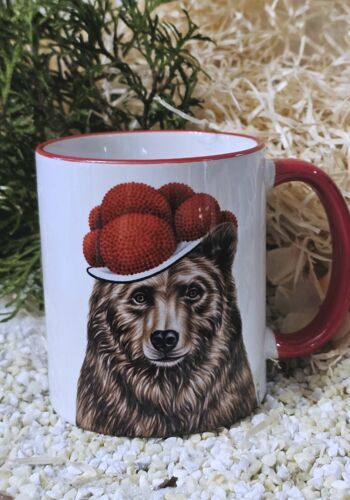 SCHWT2000 Schwarzwald Bär roter Rand roter Henkel