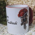 ST200 Schwarzwaldtasse Zum Kuckuck roter Rand roter Henkel