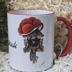 ST200 Schwarzwaldtasse Zum Kuckuck roter Rand roter Henkel