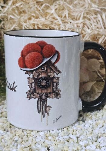 ST201 Schwarzwaldtasse Zum Kuckuck schwarzer Rand schwarzer Henkel