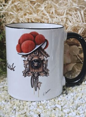 Schwarzwaldtasse Zum Kuckuck schwarzer Rand schwarzer Henkel