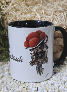 Schwarzwaldtasse Zum Kuckuck innen schwarz schwarzer Rand schwarzer Henkel